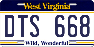 WV license plate DTS668