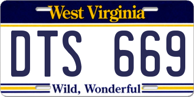 WV license plate DTS669
