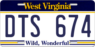 WV license plate DTS674