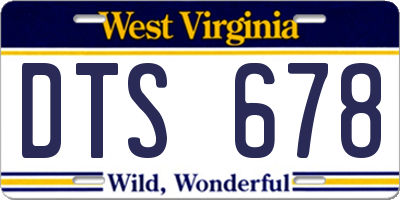 WV license plate DTS678