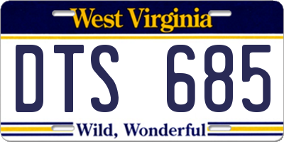 WV license plate DTS685