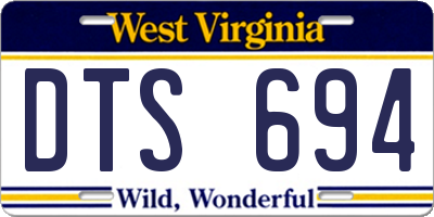 WV license plate DTS694