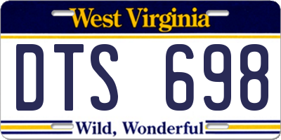 WV license plate DTS698