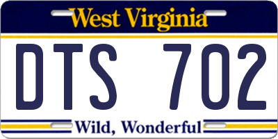 WV license plate DTS702