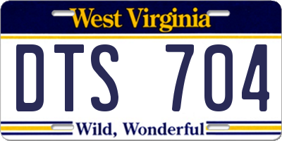 WV license plate DTS704