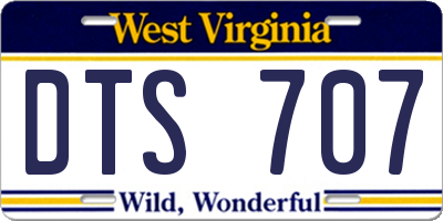 WV license plate DTS707