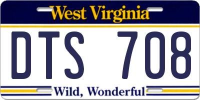 WV license plate DTS708