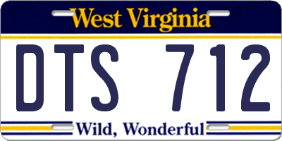 WV license plate DTS712