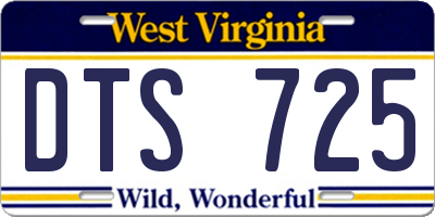 WV license plate DTS725