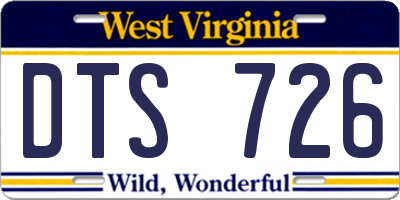WV license plate DTS726