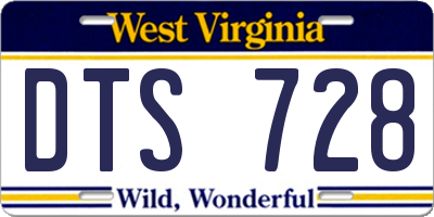 WV license plate DTS728