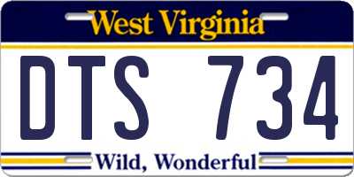 WV license plate DTS734