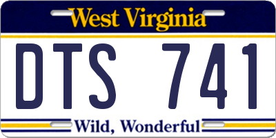 WV license plate DTS741