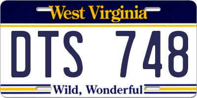 WV license plate DTS748
