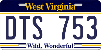 WV license plate DTS753