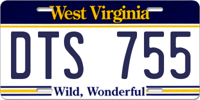 WV license plate DTS755