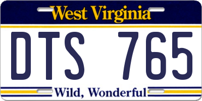 WV license plate DTS765