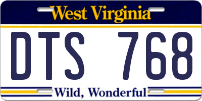 WV license plate DTS768