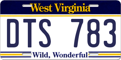 WV license plate DTS783