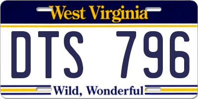 WV license plate DTS796