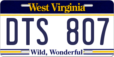 WV license plate DTS807