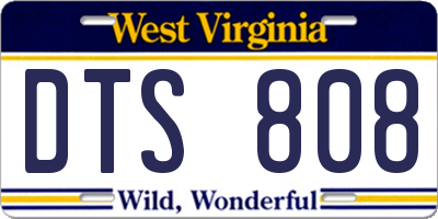 WV license plate DTS808