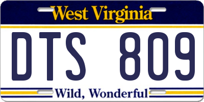 WV license plate DTS809