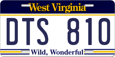 WV license plate DTS810