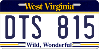 WV license plate DTS815