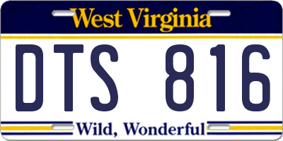 WV license plate DTS816