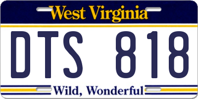 WV license plate DTS818
