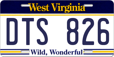WV license plate DTS826