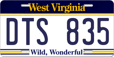 WV license plate DTS835