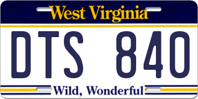 WV license plate DTS840