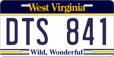 WV license plate DTS841