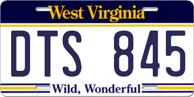 WV license plate DTS845