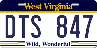 WV license plate DTS847