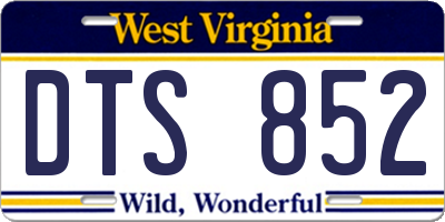 WV license plate DTS852