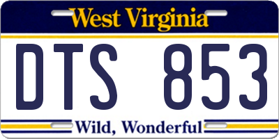 WV license plate DTS853