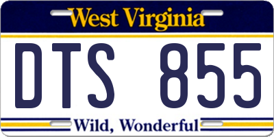 WV license plate DTS855