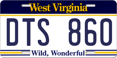 WV license plate DTS860