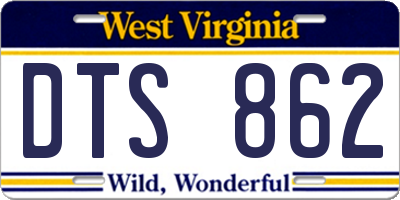 WV license plate DTS862