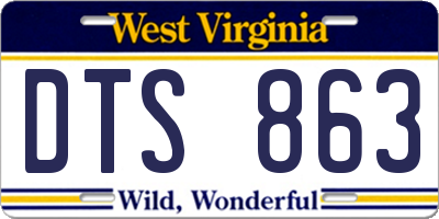 WV license plate DTS863