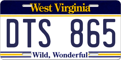 WV license plate DTS865