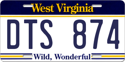 WV license plate DTS874