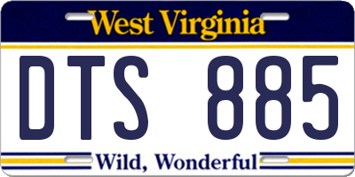 WV license plate DTS885