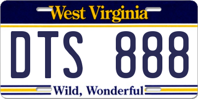 WV license plate DTS888