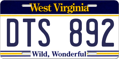 WV license plate DTS892
