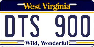 WV license plate DTS900