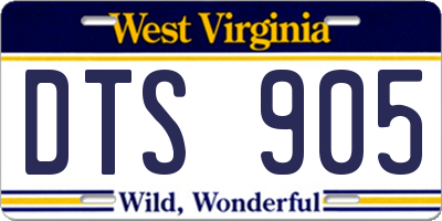 WV license plate DTS905